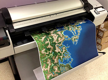 MasterMind plotter map printing helps with visualization of a horizontal curve study, traffic signs, traffic counts, and more.
